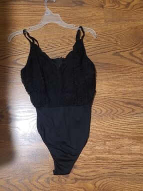 Black Lace Bodysuit with Adjustable Straps